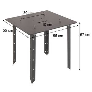 Plaque de base parasol D20 Meran Pro Noir - Métal - 55 x 57 x 55 cm