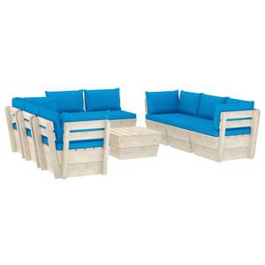 Gartensitzgruppe K5464(9-tlg) Blau - Massivholz - 65 x 60 x 60 cm