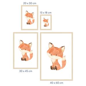 Fuchs gerahmtes Poster 13 x 18 cm