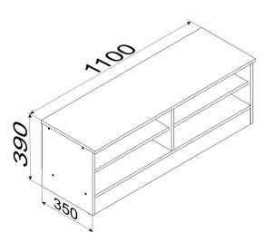 TV-Möbel Balia Weiß - Holzwerkstoff - 110 x 39 x 35 cm