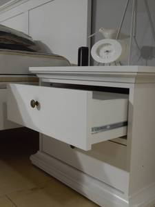 Nachttisch Ingrid Weiß - Holzwerkstoff - 40 x 50 x 63 cm
