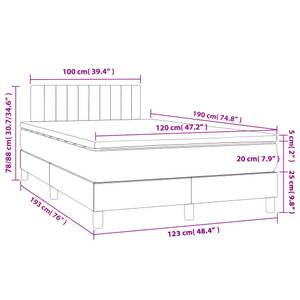 Boxspringbett 3017288-18 Dunkelgrau - 123 x 193 cm