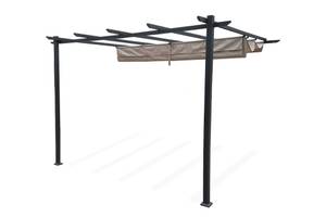 Pergola MIRA Wandmontage Beige - Tiefe: 400 cm