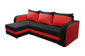 Ecksofa COMFY Schwarz - Rot - Ecke davorstehend links