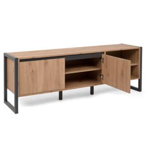 TV-Lowboard 2115 Marron - Gris - Bois manufacturé - 160 x 55 x 40 cm