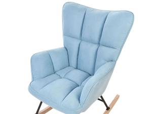 Fauteuil à bascule OULU Noir - Bleu - Bleu clair - Chêne clair