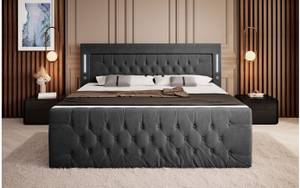 Boxspringbett Elegance Schwarz - Breite: 140 cm - H3