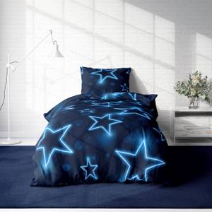 Kinder Bettwäsche Sterne blau 135x200 cm Blau - Textil - 135 x 3 x 200 cm