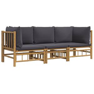 Garten-Lounge-Set 3028492-5 (3-teilig) Braun - Dunkelgrau - Grau