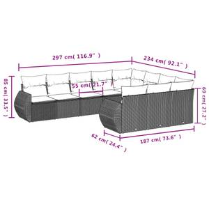 Gartensitzgruppe K842(1-tlg) Schwarz - Massivholz - 34 x 53 x 55 cm