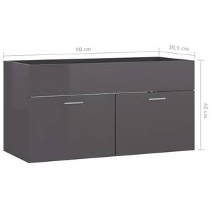 Badezimmerschrank 3037856-2 Hochglanz Grau - Breite: 90 cm