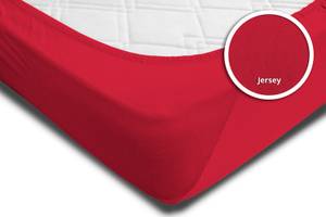 2 Spannbettlaken Jersey rot 90 x 200 cm Rot - Textil - 90 x 25 x 200 cm