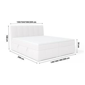 Boxspringbett Doppelbett Bett Kaspian Hellgrau - Tiefe: 200 cm