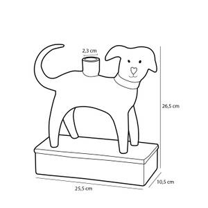 Kerzenhalter Hund Weiß - Keramik - 11 x 27 x 26 cm