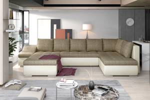 Ecksofa GIOVAN Beige - Ecru - Ecke davorstehend links