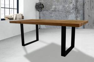 Esstisch PORTU Braun - Massivholz - Holzart/Dekor - 100 x 76 x 220 cm