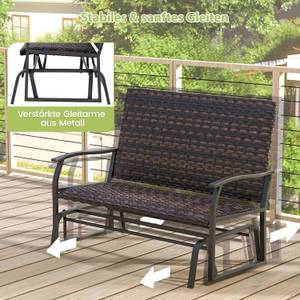 Gartenbank ZB33614NZDE Braun - Polyrattan - 80 x 94 x 120 cm