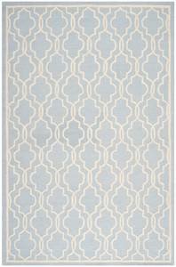 Wollteppich Oakley Beige - Blau - Textil - 185 x 1 x 275 cm
