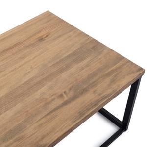 Table basse industrielle vintage bois recyclé roues LEEDS, Tables basses