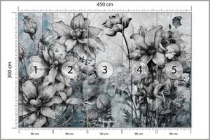 Fototapete BLUMEN Pflanzen Beton Vintage 450 x 300 x 300 cm