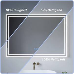 Touch Lichtspiegel mit LED Beleuchtung Silber - Glas - 80 x 60 x 5 cm