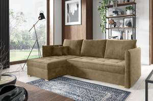 Ecksofa Eckcouch Hamburg L Form Couch Braun - Ecke davorstehend links