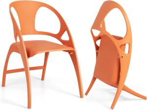 Chaises de Salle WO76936(lot de 2) Orange - Matière plastique - 60 x 80 x 56 cm