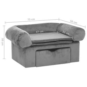 Hundesofa 3011176 Grau - Massivholz - Holzart/Dekor - 75 x 38 x 50 cm