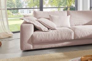 Sofa MADELINE Ecksofa Cord Pink - Ecke davorstehend rechts