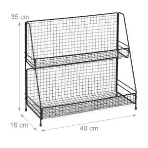 Gewürzregal Metall Schwarz Schwarz - Metall - 40 x 35 x 16 cm