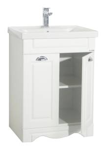 Table de toilette CalasoSet de 2 Blanc - Céramique - Bois manufacturé - 61 x 81 x 46 cm