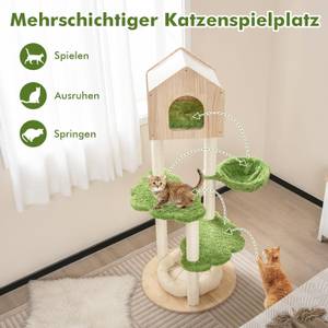 Kratzbaum BH32340SZ Grün - Massivholz - 60 x 139 x 60 cm