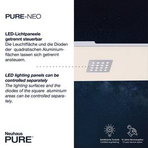 LED Deckenlampe PURE NEO Grau - Metall - 120 x 7 x 120 cm