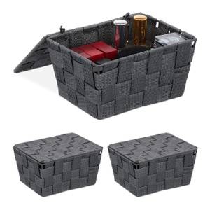 Panier de rangement gris en lot de 3 Gris