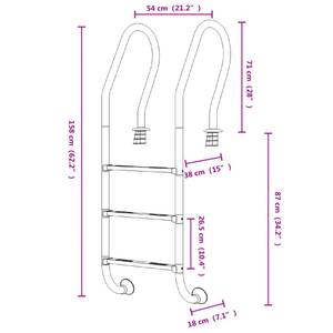 Échelle de piscine 3013324-2 Hauteur : 158 cm