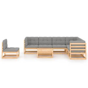 Garten-Lounge-Set (8-teilig) 3009826-2 Grau - Holz