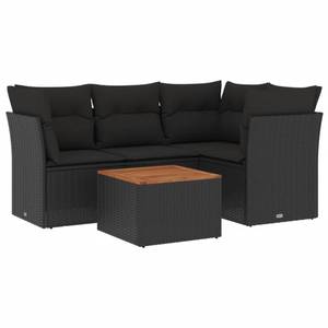 Gartensitzgruppe K3706(5-tlg) Schwarz - Massivholz - 69 x 62 x 62 cm