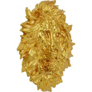 Déco murale XL tête lion Doré - Verre - 90 x 100 x 22 cm