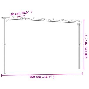 Pergola 44924 Grün - Massivholz - Holzart/Dekor - 200 x 60 x 360 cm