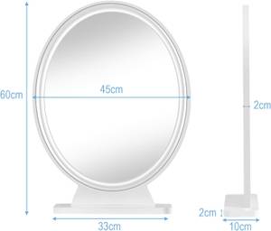 LED Tischspiegel Weiß - Glas - 10 x 60 x 33 cm