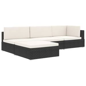 Mittelsofa 46794 Schwarz - Kunststoff - Polyrattan - 70 x 53 x 70 cm