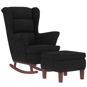 Chaise à bascule avec tabouret 3015093-2 Noir