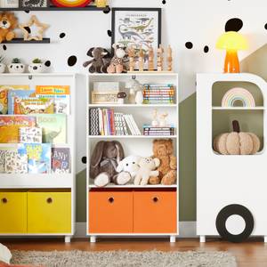 Bibliothèque enfant avec Paniers KMB68-W Blanc - Bois manufacturé - 60 x 110 x 25 cm