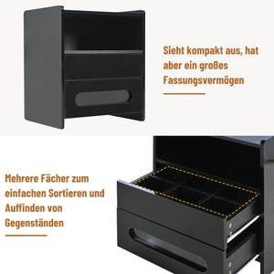 Nachttisch Ourea Ⅲ Schwarz - Holzwerkstoff - Metall - 40 x 58 x 50 cm