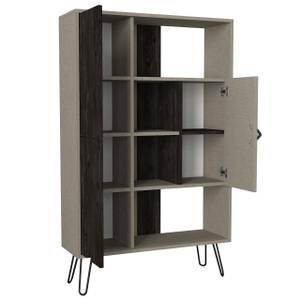 Bücherregal Trenta mit Metallfüße Grau - Holzwerkstoff - 90 x 144 x 31 cm