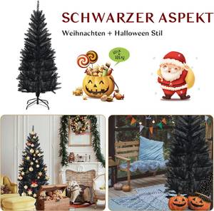 150cm Künstlicher Weihnachtsbaum Schwarz - Kunststoff - 66 x 150 x 66 cm