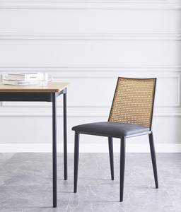 Lot de 2 chaises OSAKA Noir - Rotin - 52 x 79 x 42 cm