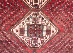 Sharbabak - 256x189cm Rot - Naturfaser - 189 x 1 x 256 cm