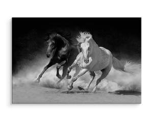 Leinwandbild Gallop Pferde Tiere Sand 3D 100 x 70 x 70 cm