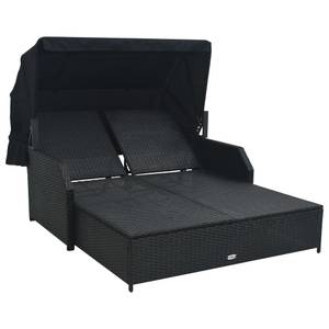 Gartenliege Schwarz - Metall - Polyrattan - 137 x 125 x 200 cm